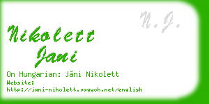 nikolett jani business card
