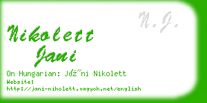 nikolett jani business card